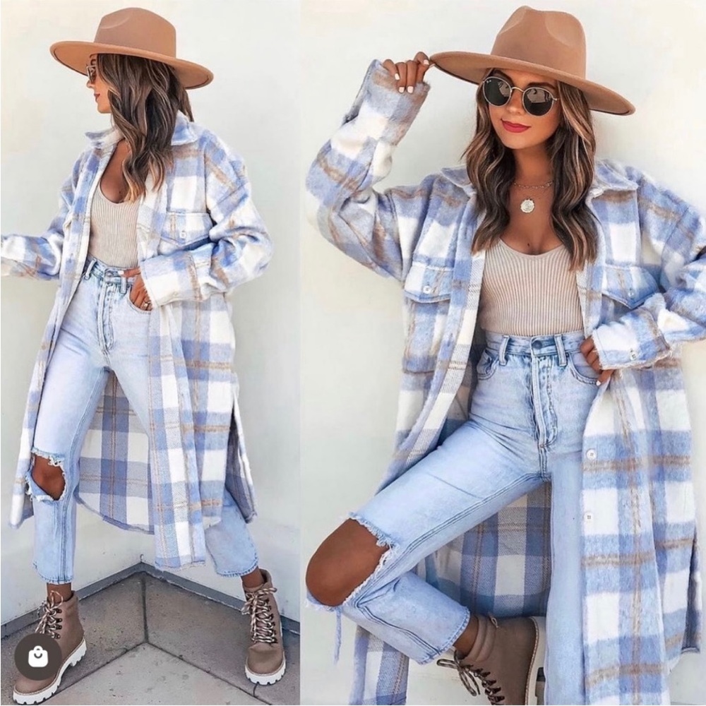 Vici Casey Plaid Long Shacket Jacket